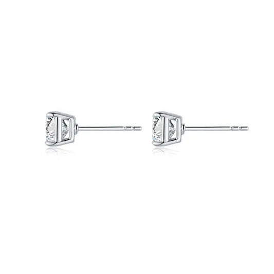 2 Carat Asscher Cut Lab Grown Diamond Studs 18K Gold - Future Jewelry