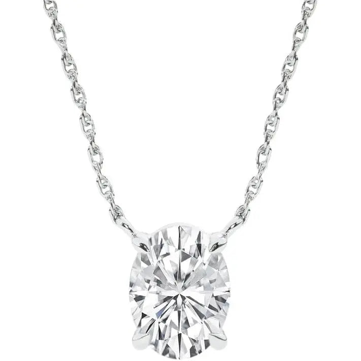 2 Carat Lab Grown Diamond Necklaces for Women | Solid 14K White Gold | GH VS SI Diamond Pendant | Ideal Gift for Her | Variety of Shapes to Choose From - Future Jewelry