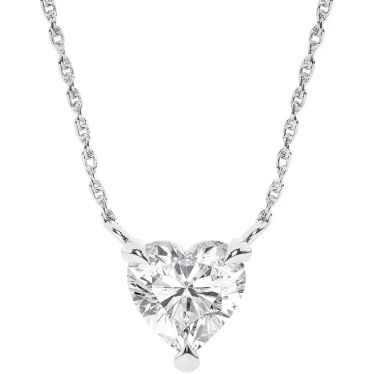 2 Carat Lab Grown Diamond Necklaces for Women | Solid 14K White Gold | GH VS SI Diamond Pendant | Ideal Gift for Her | Variety of Shapes to Choose From - Future Jewelry