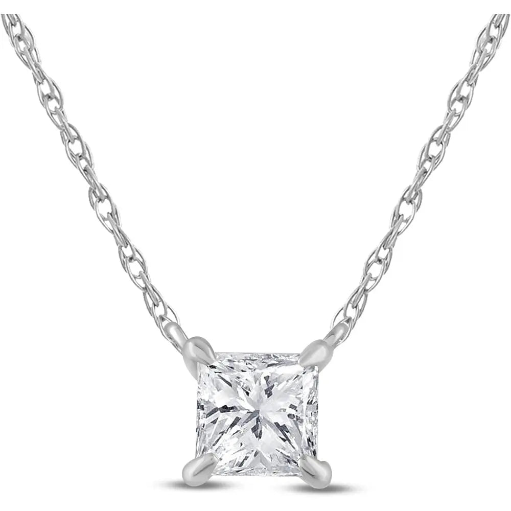 2 Carat Lab Grown Diamond Necklaces for Women | Solid 14K White Gold | GH VS SI Diamond Pendant | Ideal Gift for Her | Variety of Shapes to Choose From - Future Jewelry