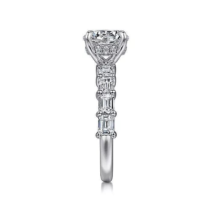 2 Carat Lab Grown Diamond Engagement Ring in White Gold on Model Hand
