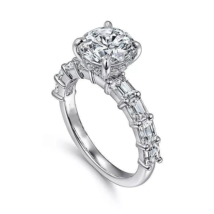 Side Profile of Lab Grown Diamond Engagement Ring – 2 Carat in White Gold