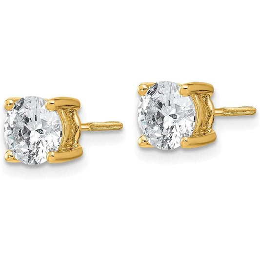 2 Carat Lab Grown Diamond Screw Back Studs in 14K Gold - Future Jewelry