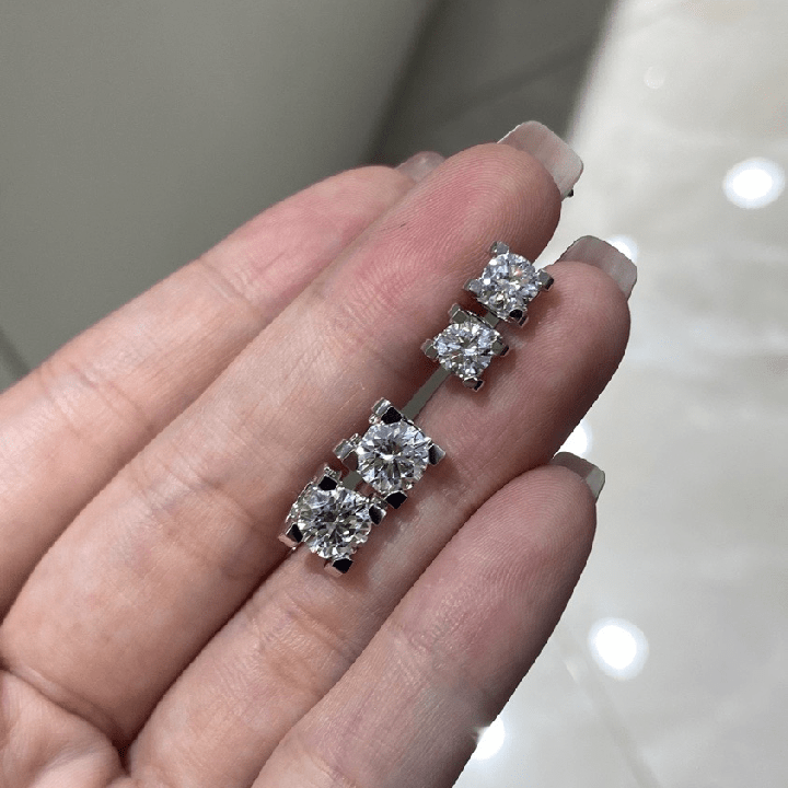 2 Carat Lab Grown Diamond Stud Earrings in 18K Gold - Future Jewelry