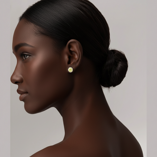 2 Carat Lab Grown Yellow Diamond Earrings in 14K White Gold - Future Jewelry