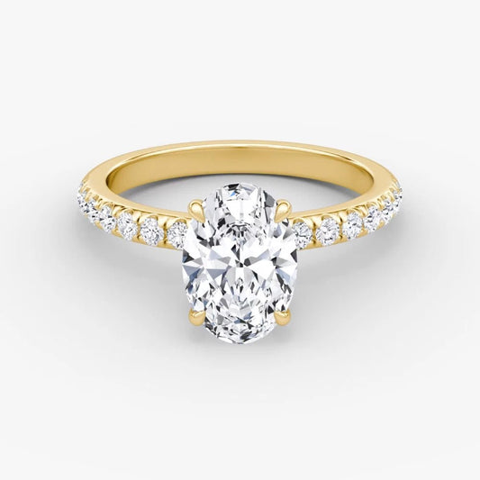 2.00 Carat Oval Lab Grown Diamond Ring IGI 14K Yellow Gold - Future Jewelry