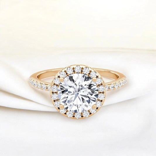 2.00 Carat Round Lab Grown Diamond Ring IGI 18K Yellow Gold - Future Jewelry