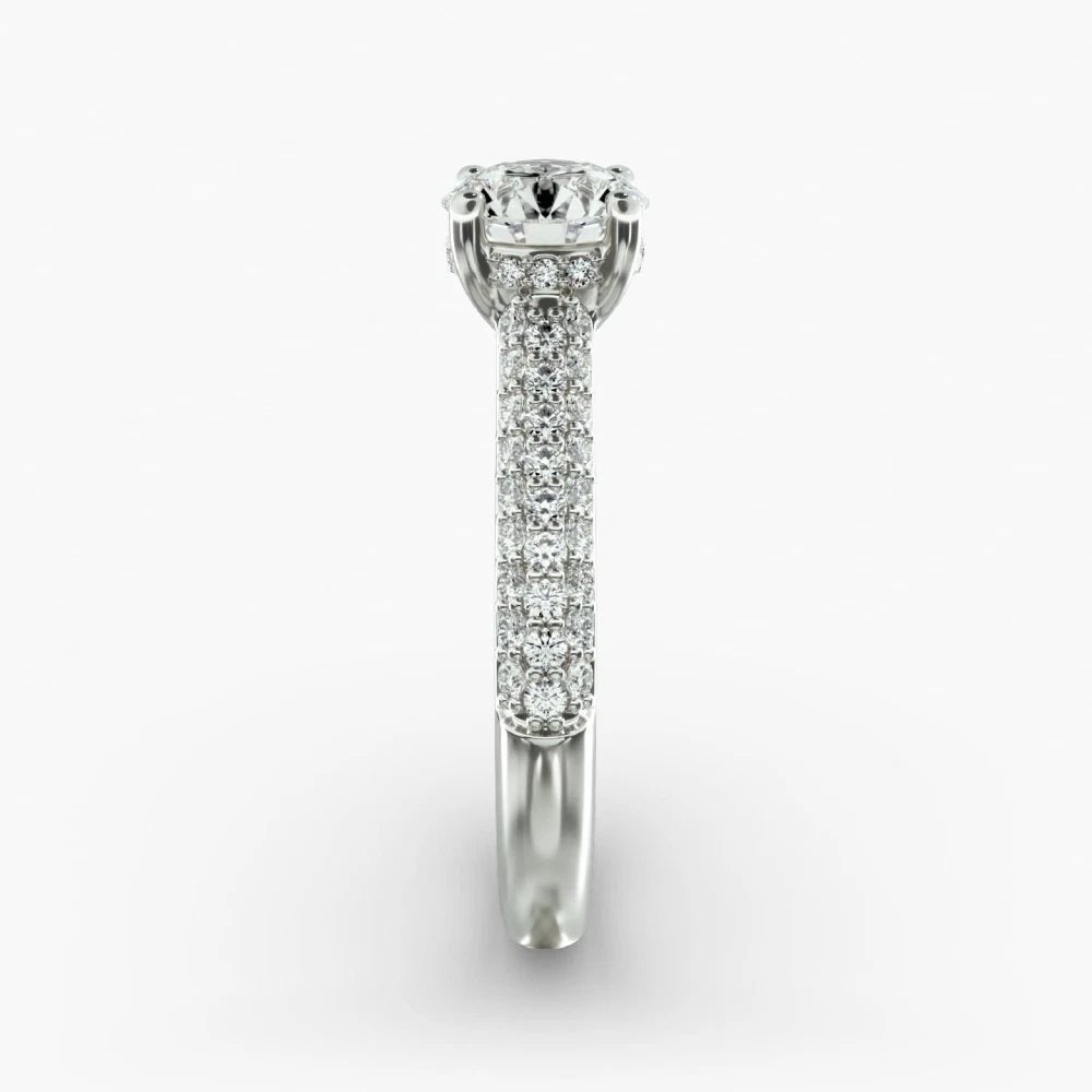 2.10 Carat Round Lab Grown Diamond Ring IGI 14K White Gold - Future Jewelry