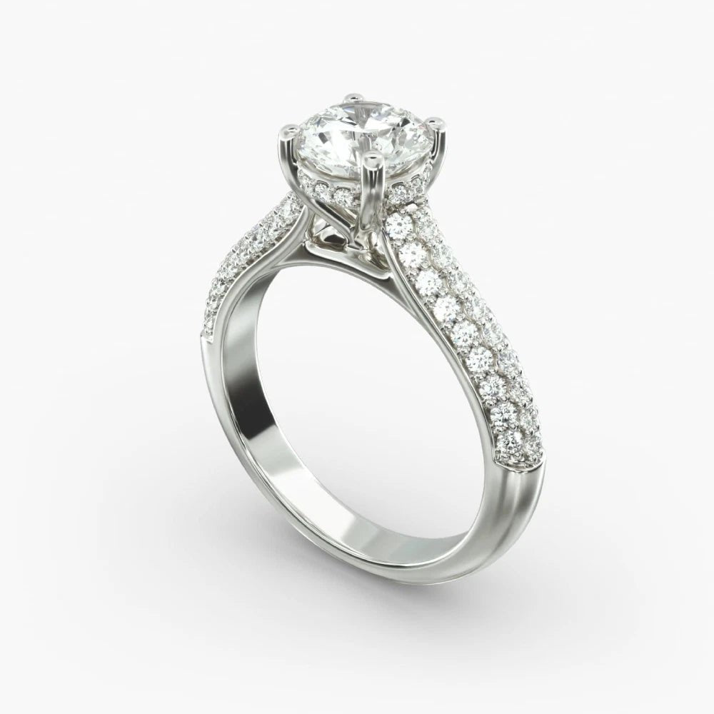 2.10 Carat Round Lab Grown Diamond Ring IGI 14K White Gold - Future Jewelry