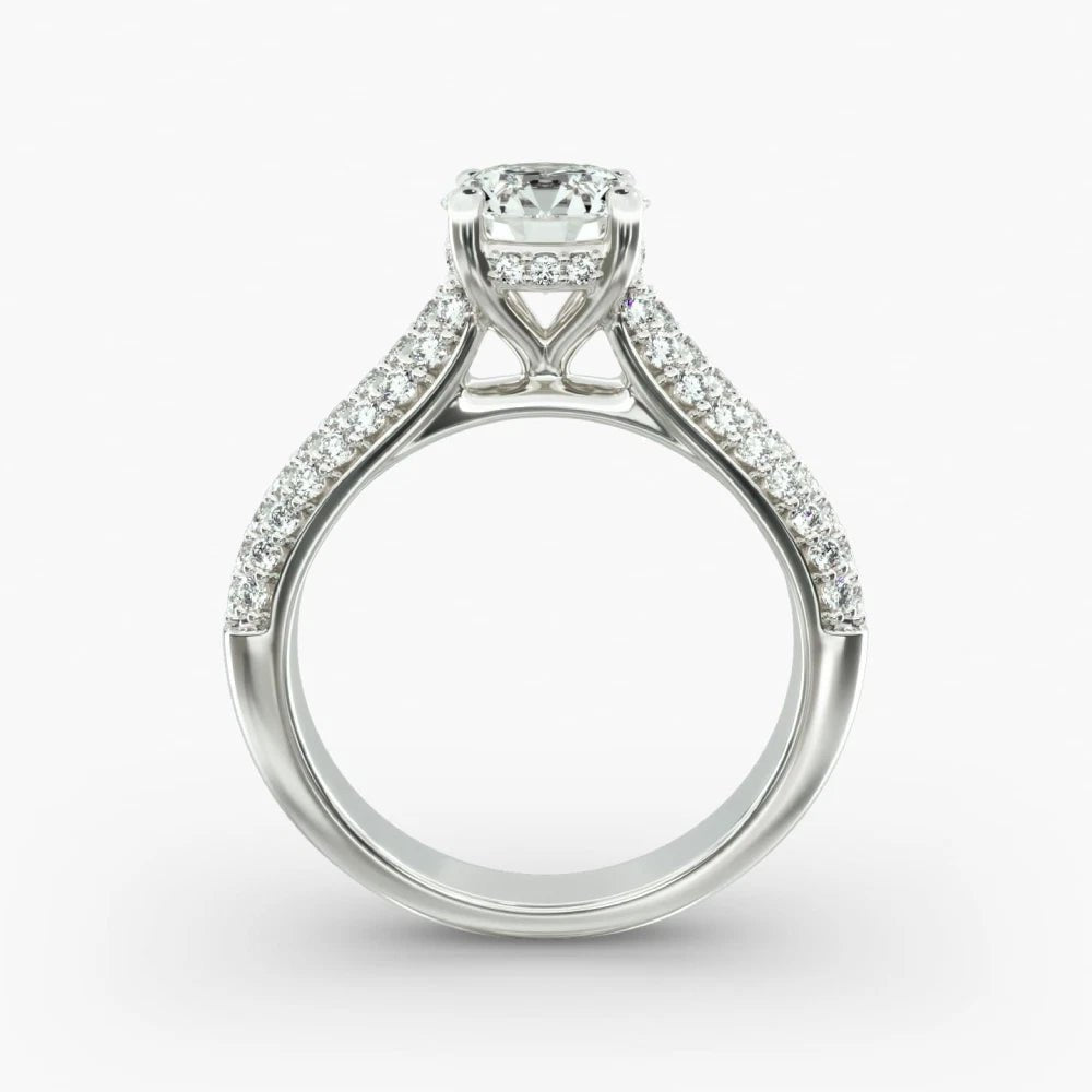 2.10 Carat Round Lab Grown Diamond Ring IGI 14K White Gold - Future Jewelry