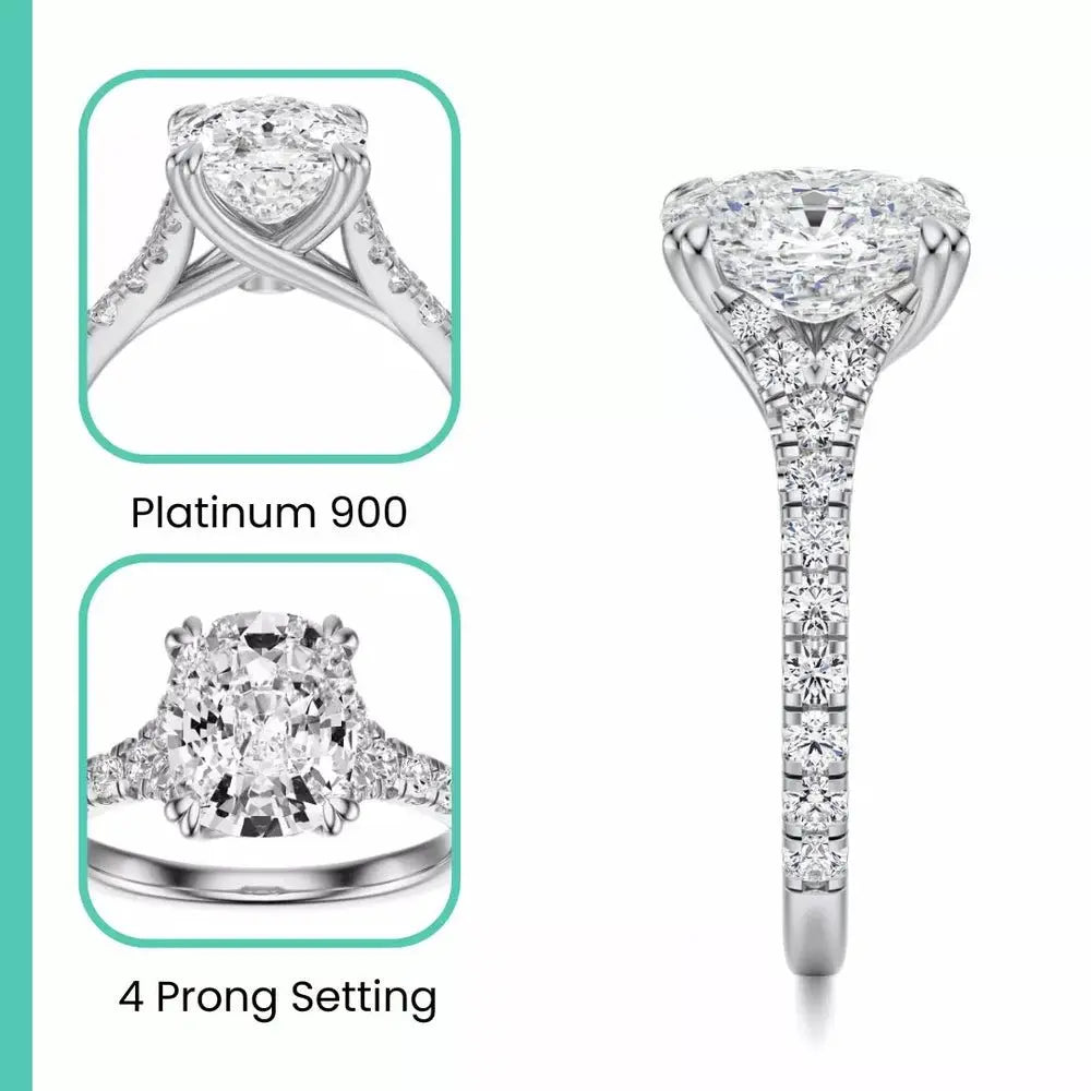 2.40 Carat Cushion Diamond Engagement Ring in Platinum - Future Jewelry