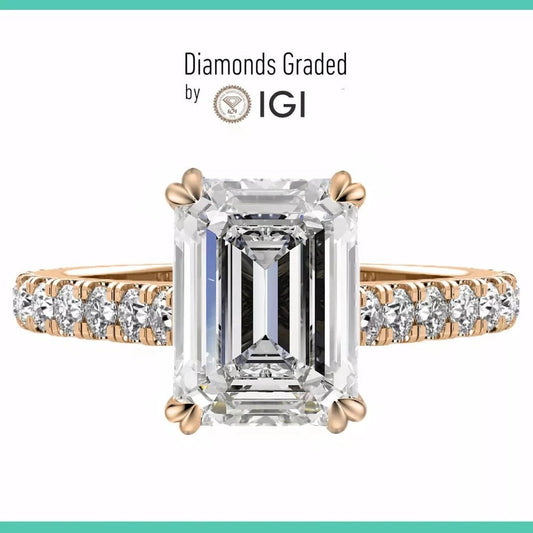2.40 Carat Emerald Cut Lab - Grown Diamond Ring in 14K Rose Gold - Future Jewelry