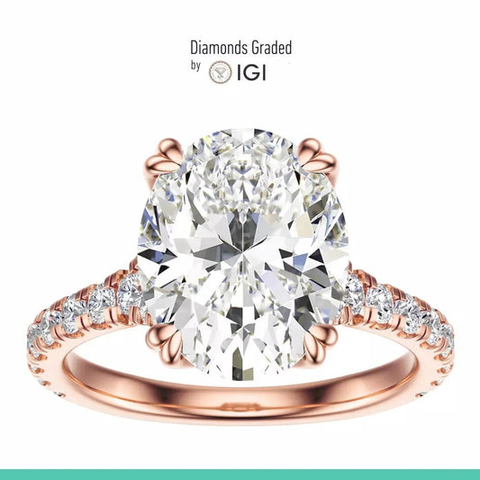 2.40 Carat Lab - Grown Oval Diamond Engagement Ring in 14K Rose Gold - Future Jewelry