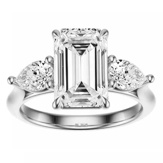 2.50 Carat Emerald - Cut Lab - Grown Diamond Engagement Ring – Certified, 14K White Gold - Future Jewelry