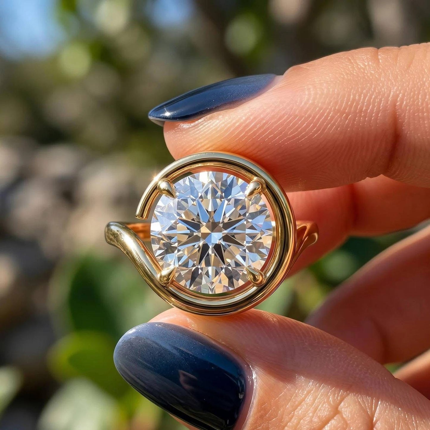 The Eternal Orbit™ | 4 Carat Round Lab Grown Diamond Engagement Ring in 14K Yellow Gold | IGI Certified | Future Jewelry Certified | Limited Edition