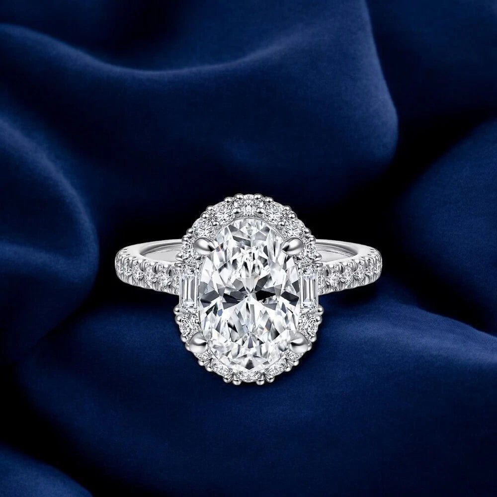 2.75 Carat Oval Lab Grown Diamond Ring IGI 14K White Gold - Future Jewelry