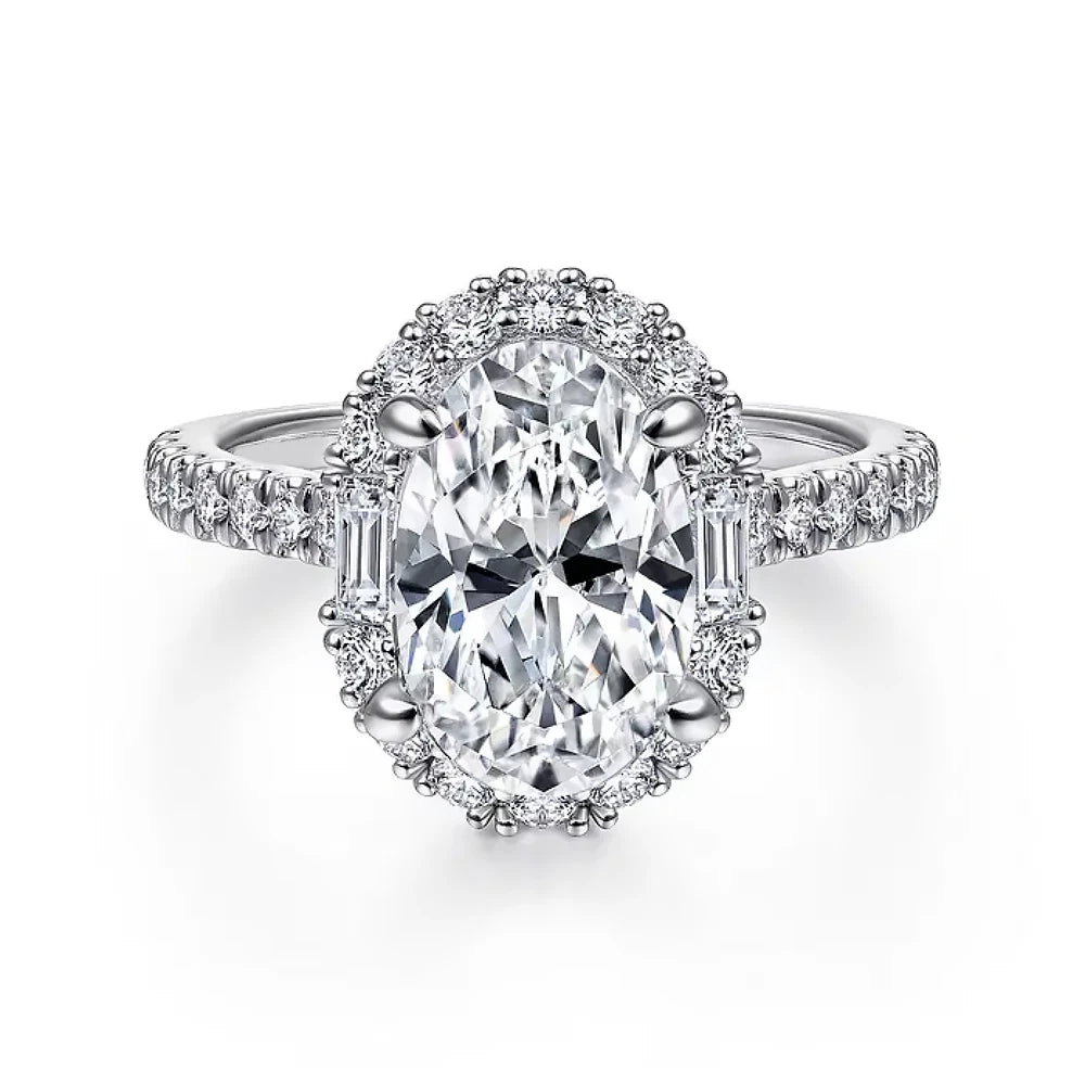 2.75 Carat Oval Lab Grown Diamond Ring IGI 14K White Gold - Future Jewelry