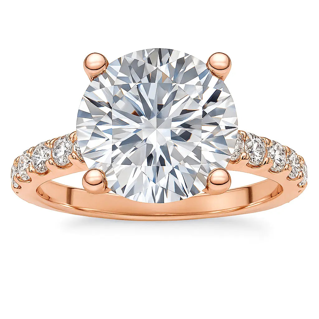 3.40Ct Diamond Engagement Ring 18k Rose Gold Lab Grown by Future Jewelry