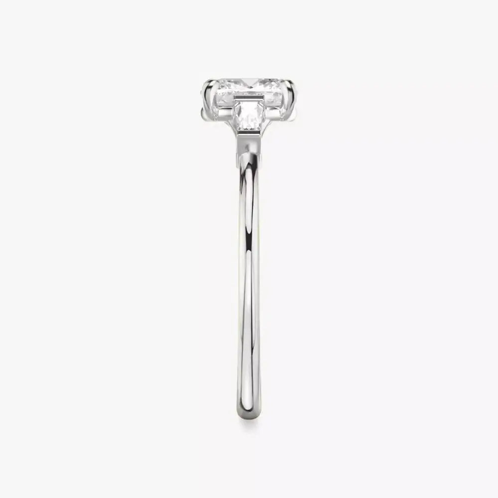 3 Carat Cushion - Cut Lab - Created Diamond Three - Stone Engagement Ring in 14k White Gold - Future Jewelry