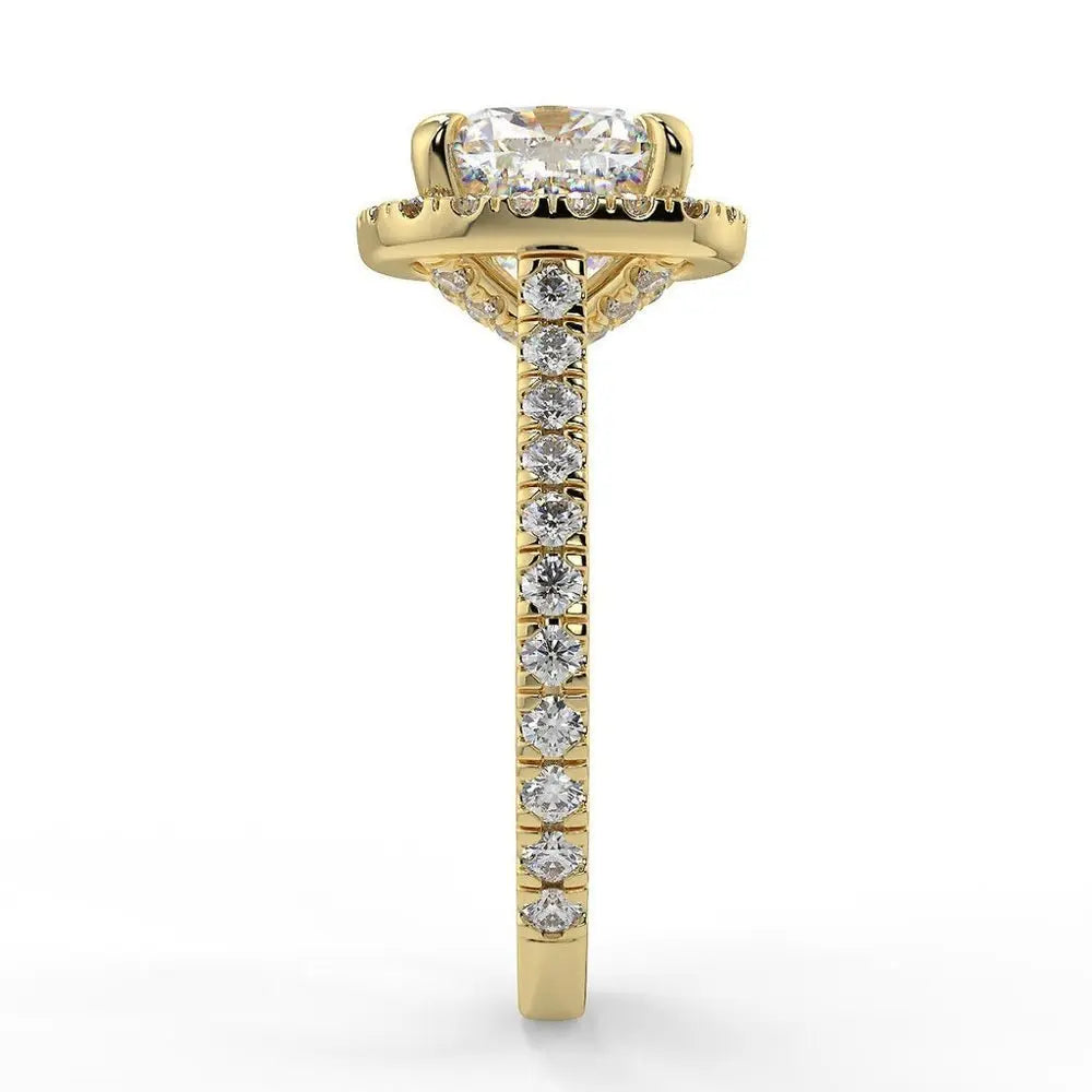 3 Carat Cushion Cut Lab Grown Diamond Engagement Ring in 14K White Gold, Certified - Future Jewelry