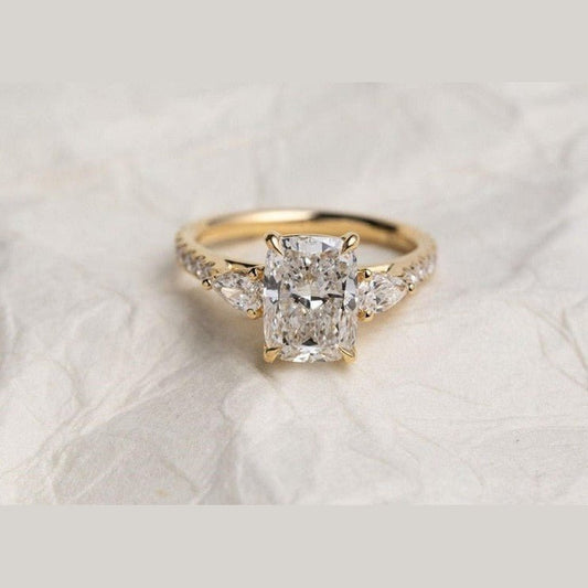 3 carat diamond engagement ring in 18K gold. Lab grown brilliance meets personal engraving for timeless elegance with lasting meaning. - Future Jewelry