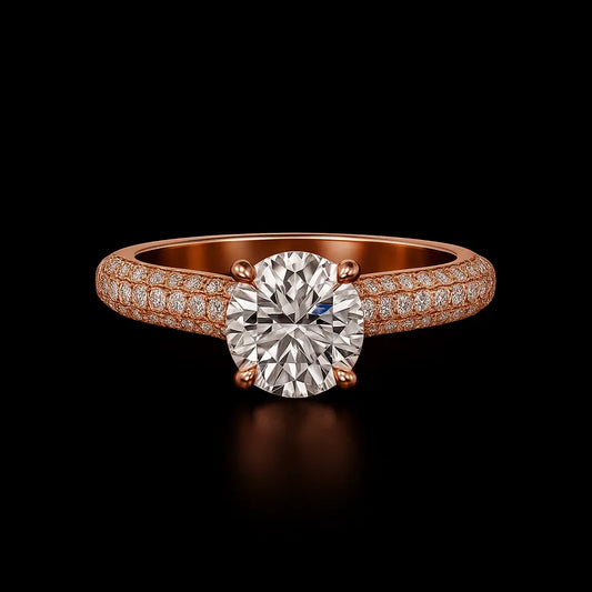 3 Carat Diamond Rings - Dramatic Black-Background View of Lab Grown Diamond Ring in 18K White Gold - Future Jewelry