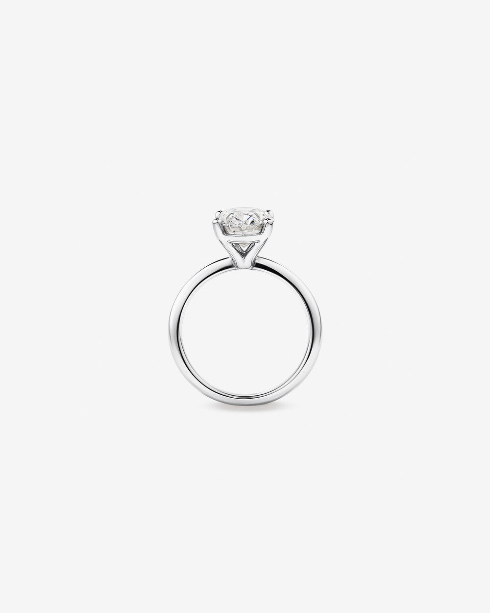3 carat diamond ring on a white background side view