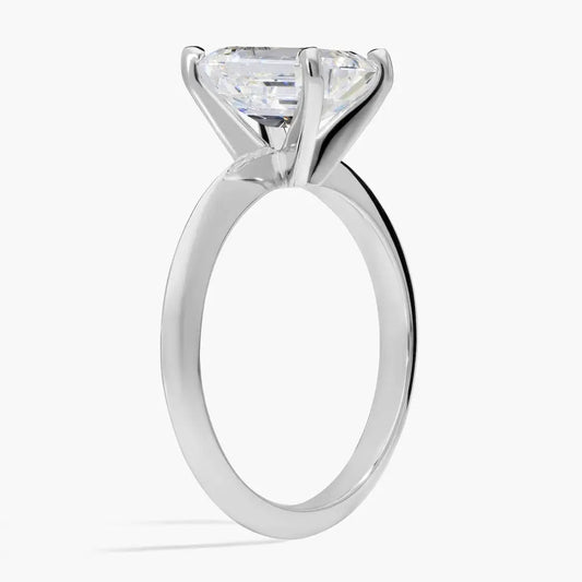 3 Carat Emerald Diamond Classic Four - Prong Solitaire Engagement Ring - Future Jewelry