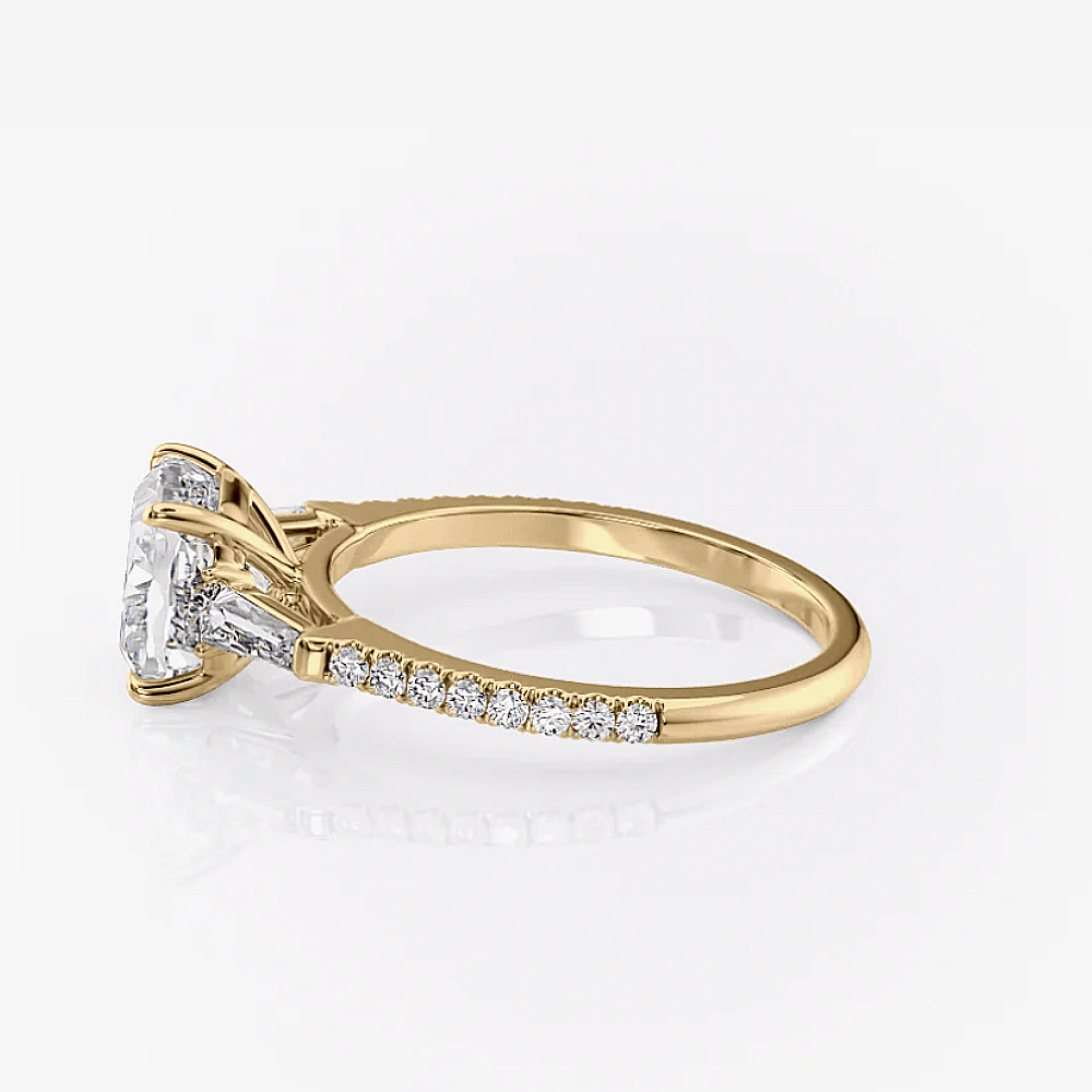 3 Carat Lab Grown Cushion Cut Diamond Engagement Ring 18k Yellow Gold - Future Jewelry