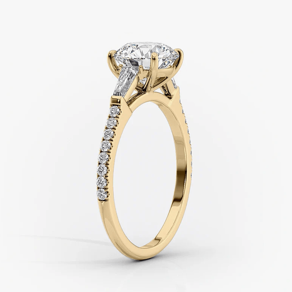 3 Carat Lab Grown Cushion Cut Diamond Engagement Ring 18k Yellow Gold - Future Jewelry
