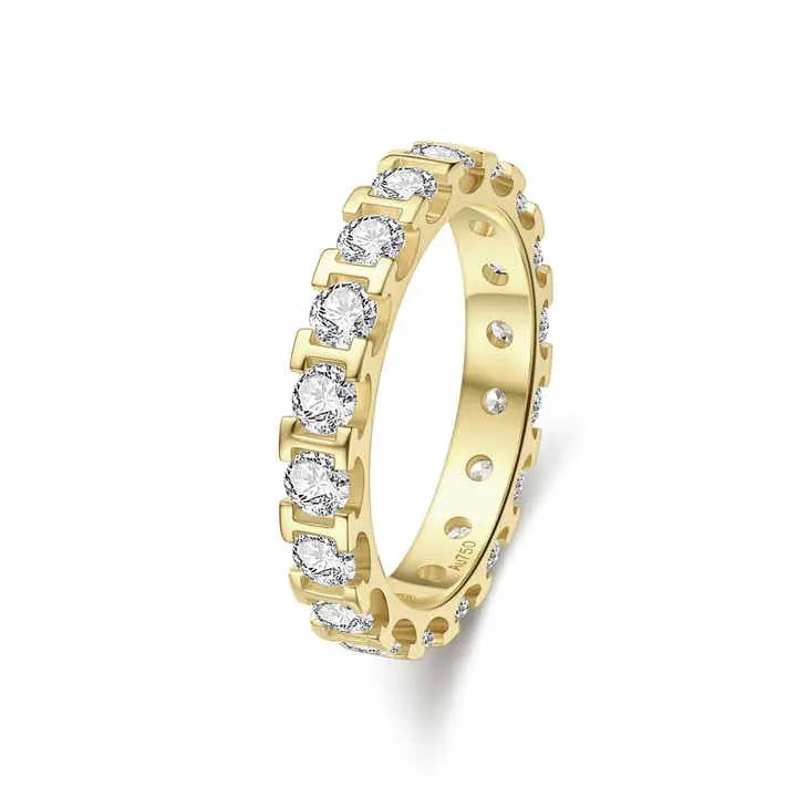 3 Carat Lab Grown Diamond Eternity Ring 18K Yellow Gold - Future Jewelry