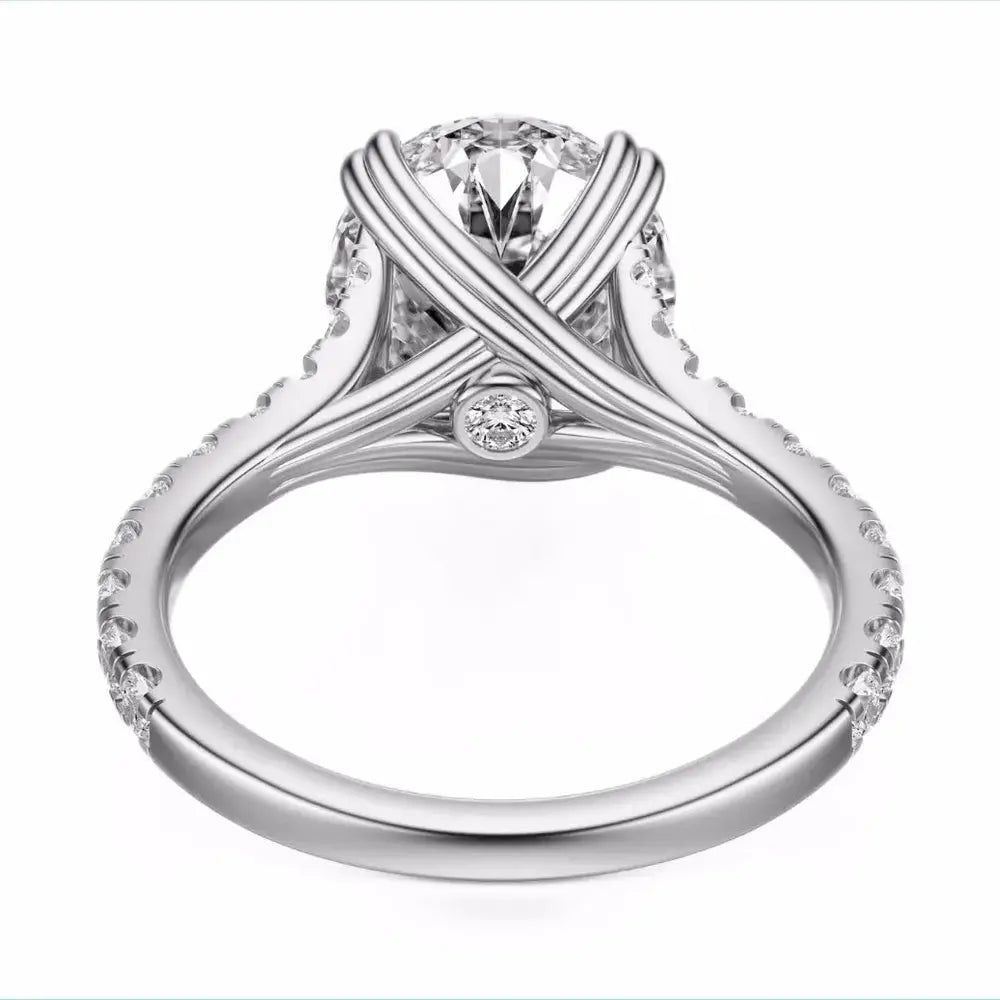 3 Carat Lab - Grown Oval Diamond Engagement Ring in 14K Rose Gold - Future Jewelry
