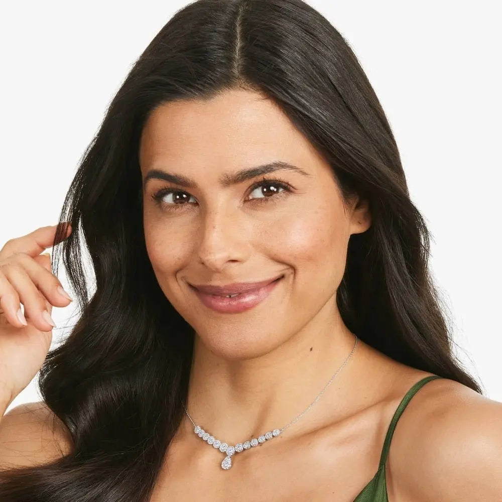3 Carat Mirage Lab Grown Diamond Necklace in 14K White Gold, side view - Future Jewelry