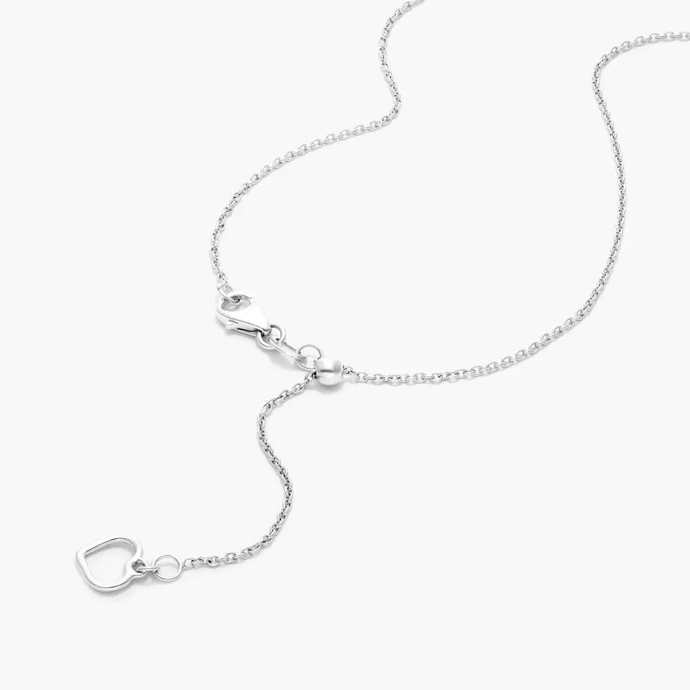3 Carat Mirage Lab Grown Diamond Necklace in 14K White Gold worn on neck - Future Jewelry