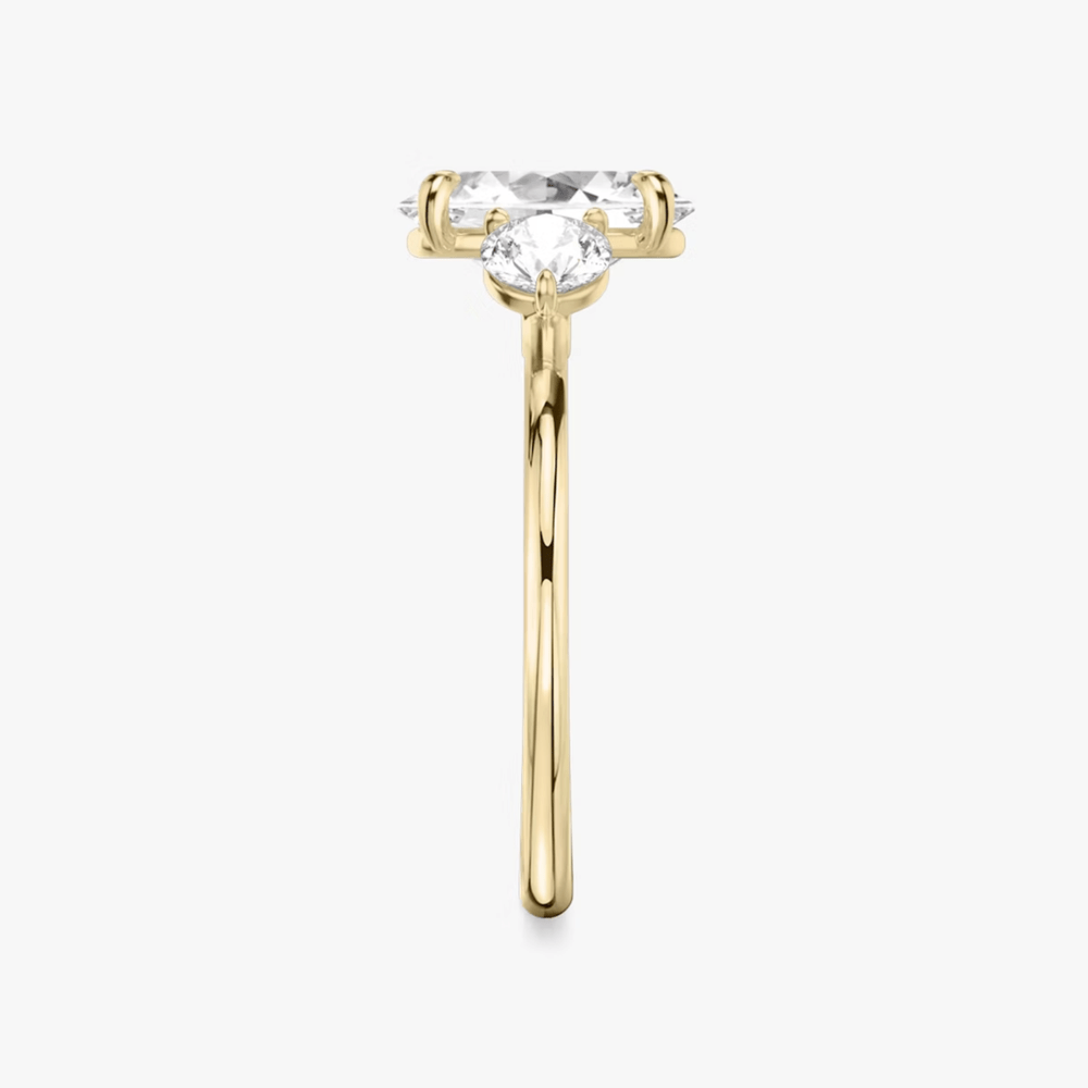 3 Carat Oval Cut Lab - Created Diamond Three - Stone Engagement Ring in 14k Yellow Gold - Future Jewelry
