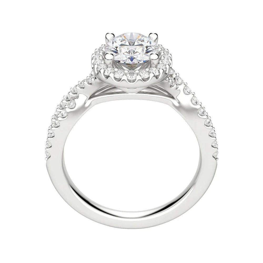 3 Carat Oval Lab Grown Diamond Engagement Ring in 14K White Gold - Future Jewelry