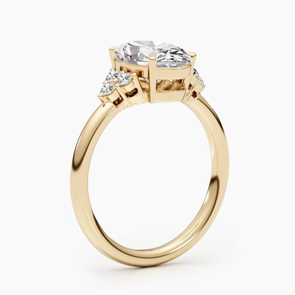 3 Carat Oval Lab Grown Diamond Engagement Ring in 14K Yellow Gold - Future Jewelry