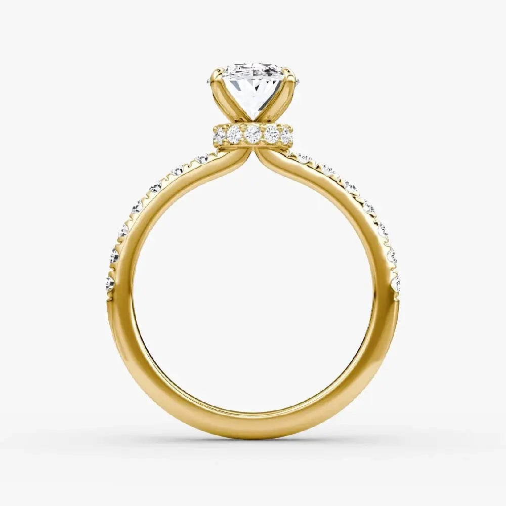 3 Carat Oval Lab Grown Diamond Ring IGI 14K Yellow Gold - Future Jewelry