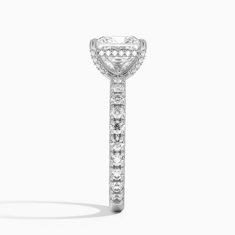 3 Carat Princess Cut Lab - Created Diamond Hidden Halo Engagement Ring in 14k White Gold - Future Jewelry