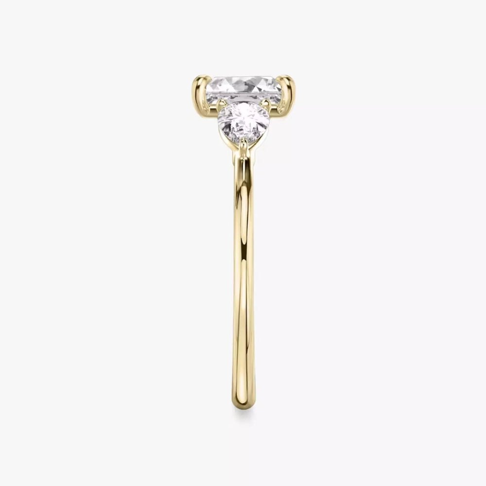 3 Carat Princess Cut Lab - Created Diamond Three - Stone Engagement Ring in 14k Yellow Gold - Future Jewelry