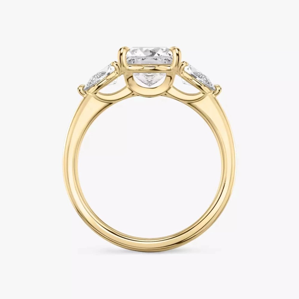 3 Carat Princess Cut Lab - Created Diamond Three - Stone Engagement Ring in 14k Yellow Gold - Future Jewelry