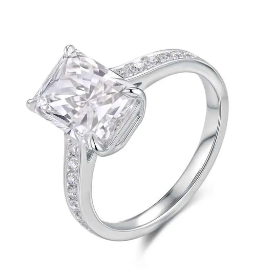 3 carat Radiant Cut Diamond Engagement Ring in 18K White Gold - Future Jewelry