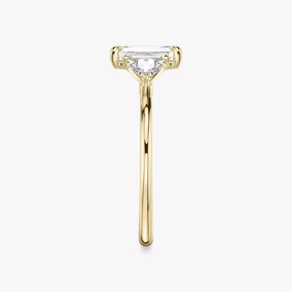 3 Carat Radiant - Cut Three - Stone Diamond 14k Yellow Gold Engagement Ring - Future Jewelry