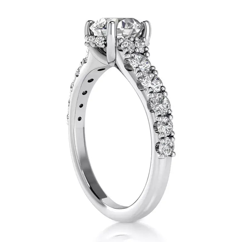 3 Carat Round Cut Lab Grown Diamond Halo Engagement Ring in 14K White Gold, Certified - Future Jewelry