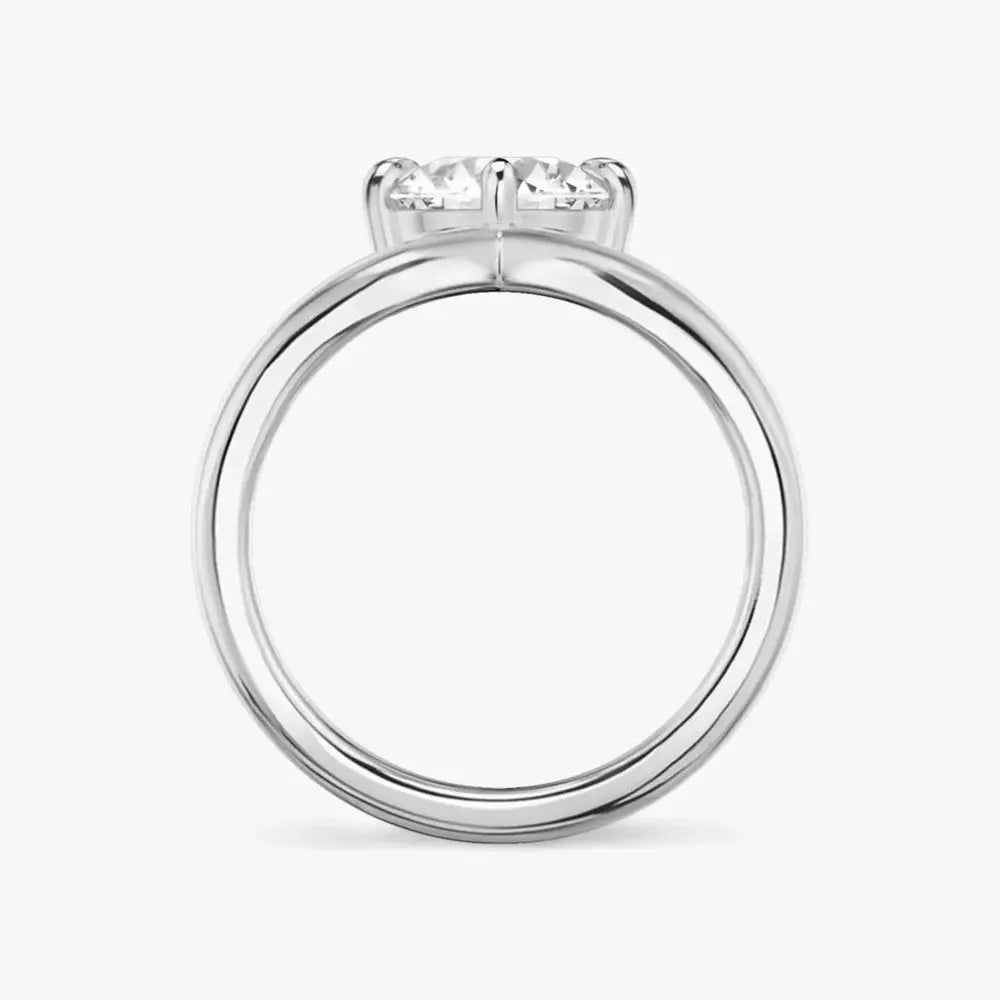 3 Carat Round Cut Lab Grown Diamond Solitaire Engagement Ring in 14K White Gold - Future Jewelry
