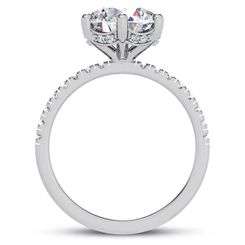 3 Carat Round - Cut Solar Diamond Engagement Ring – Certified, 14K White, Yellow, or Rose Gold - Future Jewelry