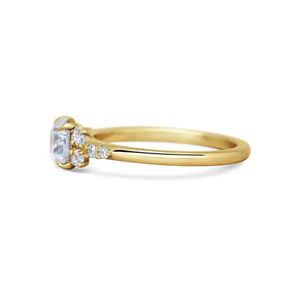 3 Carat Round Lab Grown Diamond Ring IGI 18K Yellow Gold - Future Jewelry