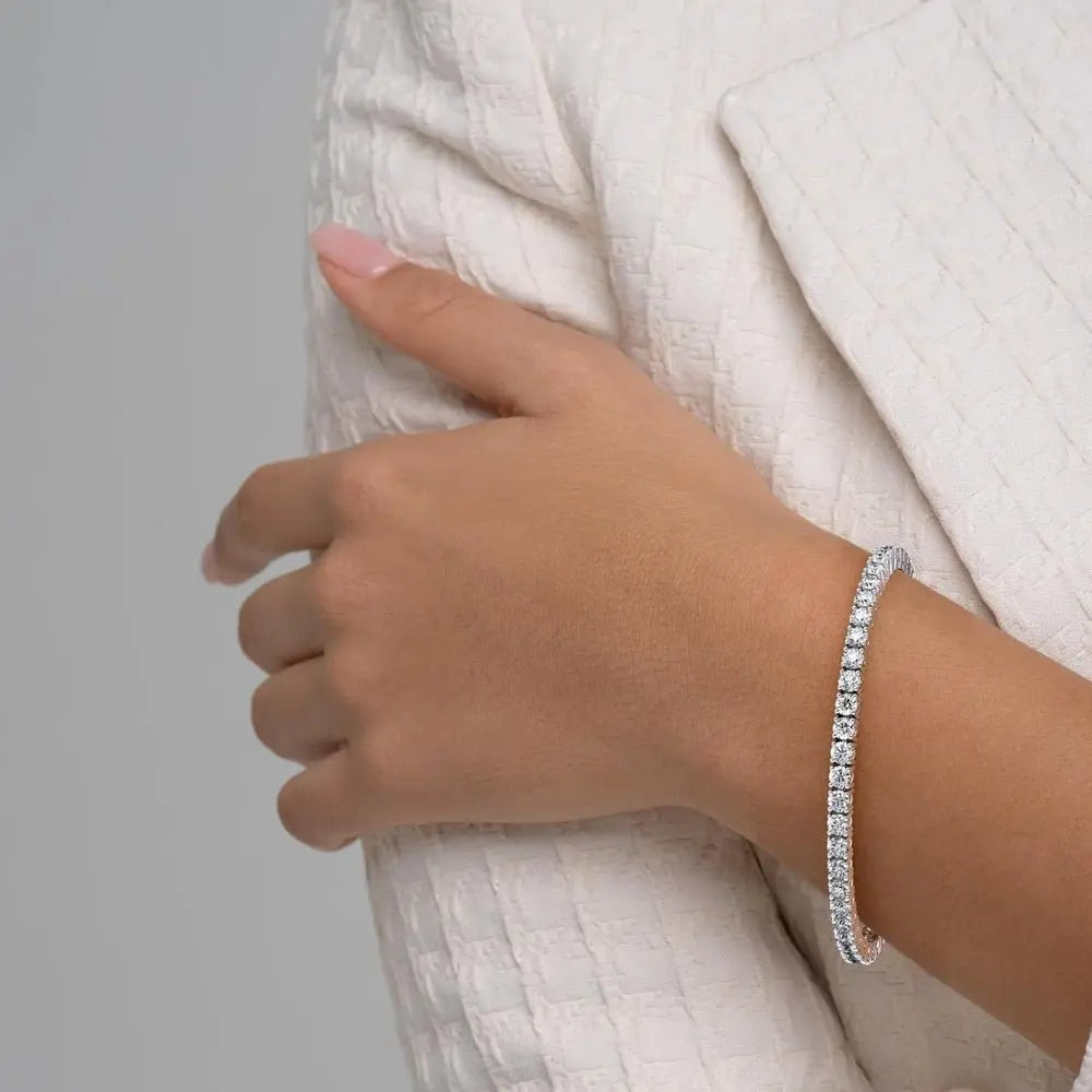 3 to 20 Carat Lab Grown Diamond Tennis Bracelet for Women I 14k White or Yellow Gold Bracelet (E - F, VS1, cttw) 7 Inches Long - Future Jewelry