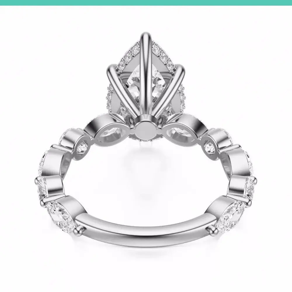 3.10 Carat Pear Cut Lab Grown Diamond Ring in White Gold - Future Jewelry