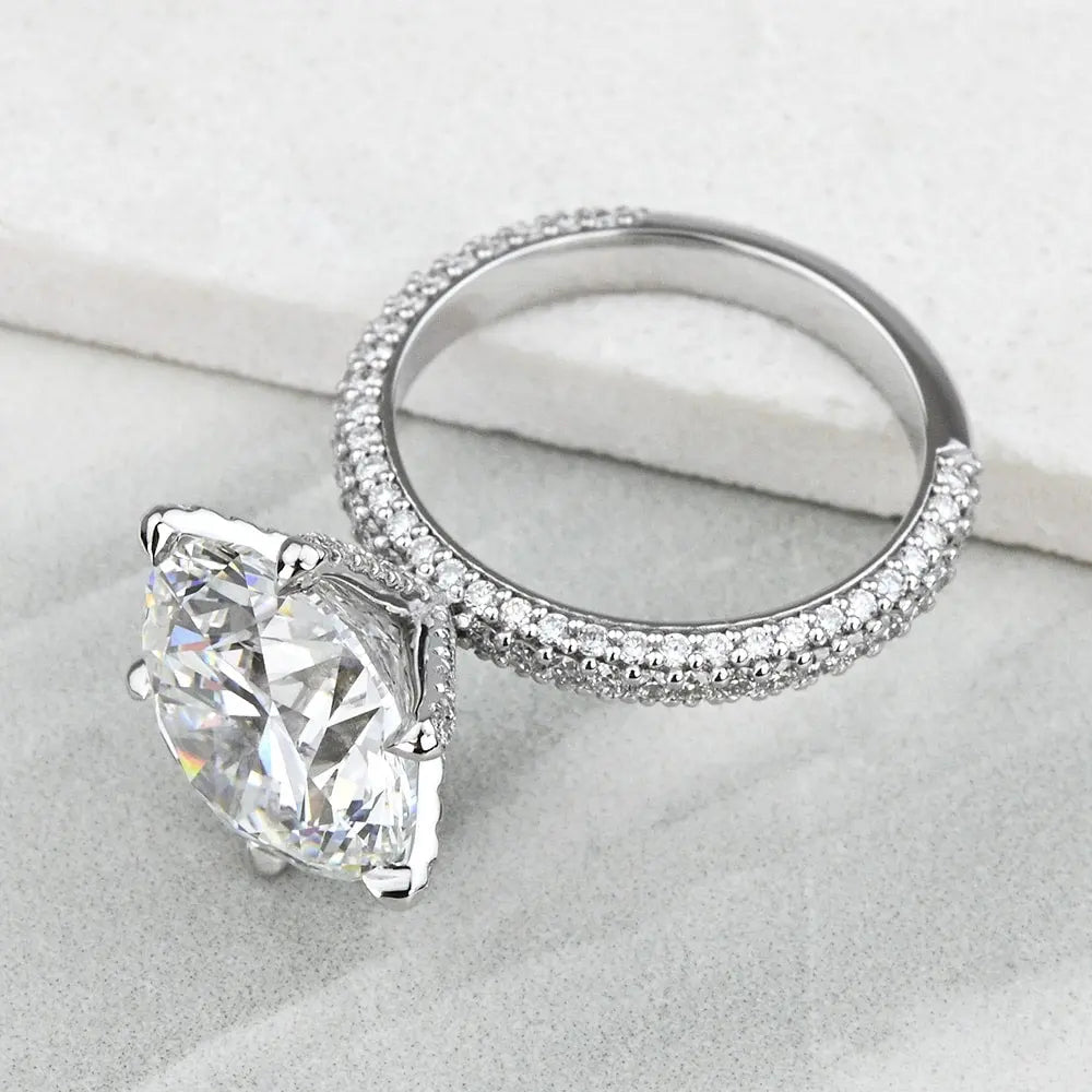 3 Carat Round Cut Lab Grown Diamond Engagement Ring 14K White Gold - Future Jewelry